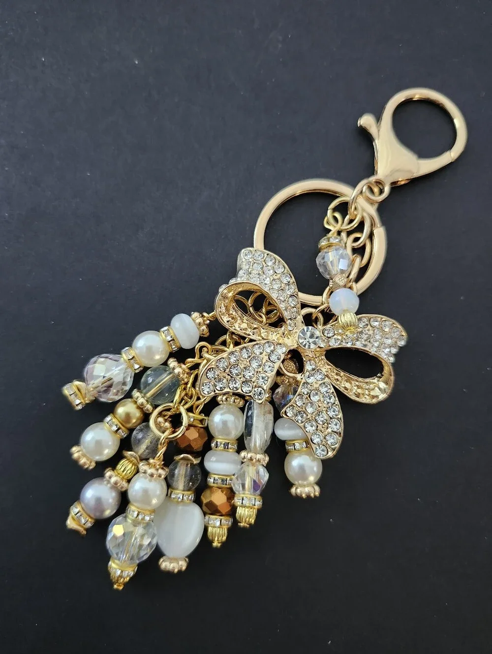 Wedding Bridal Bow Purse Charm Rhinestone Handcrafted